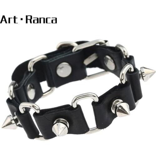 Punk Personality Fashion Leather Wolf Teeth Rock Bracelet