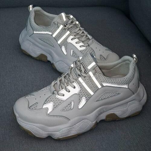 Mens Vulcanized Shoes 2020 New Men Sneakers Brand Designer Platform Chunky Sneakers Men Trainers Lace Up Casual Fashion Sneaker