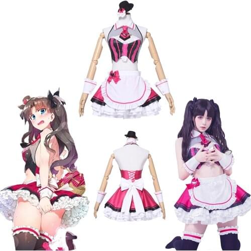 New Arrival Game Fate Grand Order Cosplay Costume Tohsaka Rin Valentines Street Choco Maid Dresses Halloween Cosplay Costumes