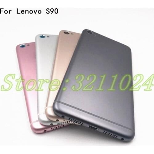 Original 5.0 inches Metal Battery Back Cover For Lenovo S90 S90U S90-u Back Cover Battery Door Housing Case Replacement + Logo
