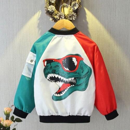 IYEAL Autumn Clothing For Boys Hooded Windbreaker Cartoon Dinosaurs Long Sleeve Childrens Clothes Kids Tops Jacket Coat 1-6Year
