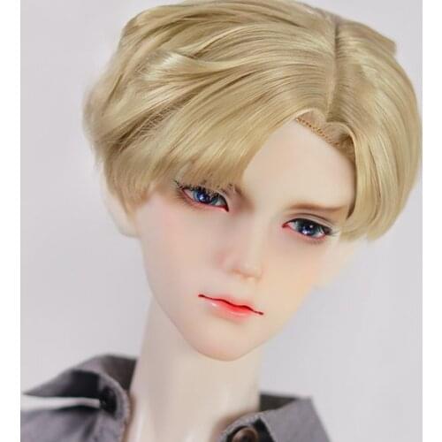 BJD Wig 1/3 Doll Hair Idol Style Middle Out Bangs Short Straight Male Cool Boy Doll Accessories Red Blonde Black Coffee