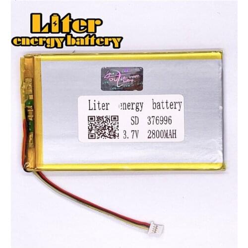 Plug 1.0-4P 376996 2800mah 3.7V flat rechargeable Tablet PC Battery 3.7v lipo battery lithium for mosquito lamp