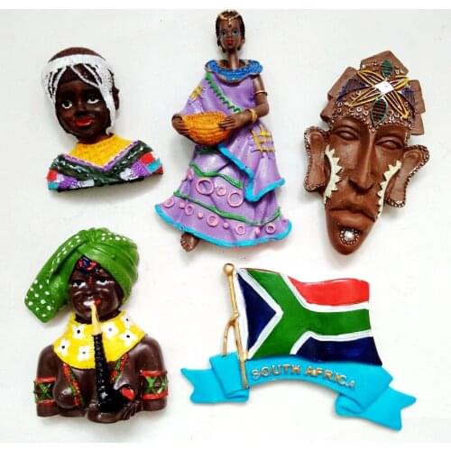 Handmade Painted South African Black Bride Tourism Souvenirs Fridge Magnets Home Decor Refrigerator Magnetic Stickers