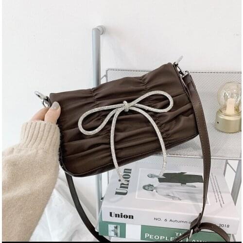 Cute bow fashion womens bag shoulder messenger bag 2020 new style new personality trendy womens bag