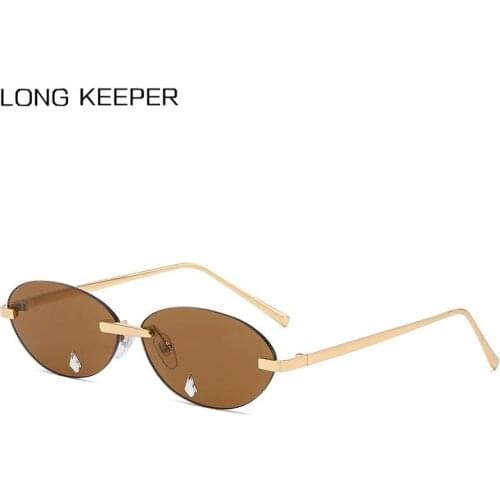 Round Punk Sunglasses Frameless Women Luxury Brand Designer Fashion Colorful Lens Metal Rimless Sun Glasses Female Eyewear