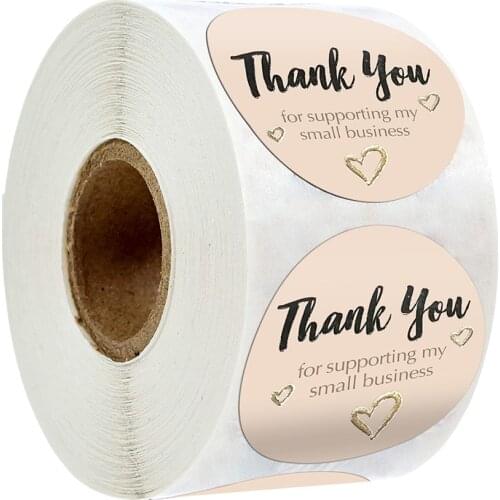 500pcs Thank You For Supporting My Small Business Sticker Seal Lables Sticker For Packaging Box Stickers 1inch Wedding Festival