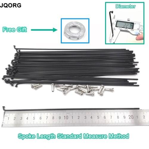 JQORG 13G Electric Bike Spokes 304 Stainless Steel MateriaL J-BEND 13# Electric Bicycle Spokes Black Color E-bike Spokes And Nut