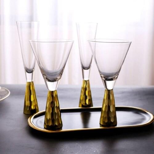Light luxury electroplated gold glass goblet dessert cup Cocktail Cup Champagne Cup banquet Champagne Cup
