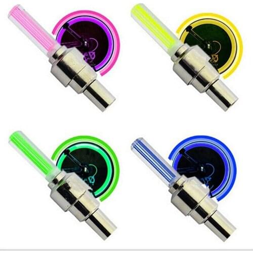 2PCS Car Wheel LED Light Motocycle Bike Light Tire Valve Cap Decorative Lantern Tire Valve Cap Flash Spoke Neon Lamp