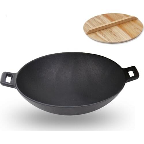 Traditional Chinese Wok Outdoor Cast Iron Cauldron Gas Cooking Wok Non Stick Pan Utensilios De Cocina Cast Iron Cookware BC50CG