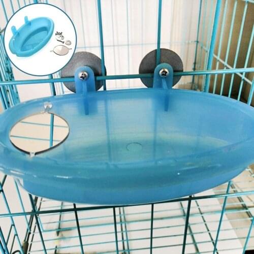 Bird Bathtub With Bird Mirror Small Oval Bird Bathtub Pet Cage Accessories Parrot Bath Shower Bathing Supplies Standing Box