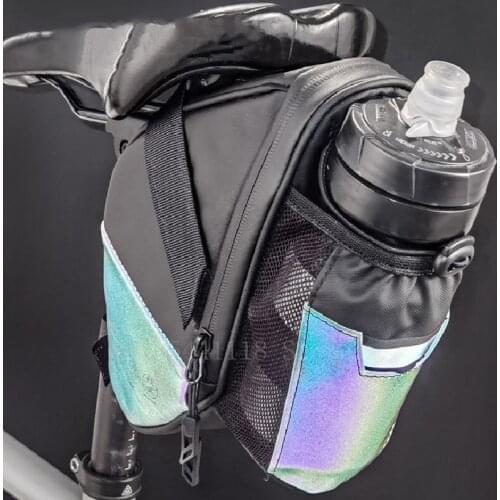 Bicycle Saddle Bag with Water Bottle Pocket Waterproof MTB Bike Rear Bag Bike Accessories Cycling Rear Seat Tail Bag