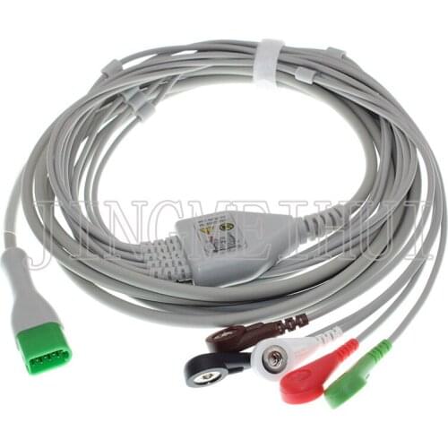 High quality 12pin ECG EKG 3/5 leads one-piece cable and electrode leadwire for Datascope-Mindray V12, V21