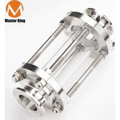 MK High quality 1/1.5/2" Tri Clamp Sanitay Flow Sight Glass Diopter Fit 50.5mm Pipe OD 1.5" SS304 Stainless Steel Fitting