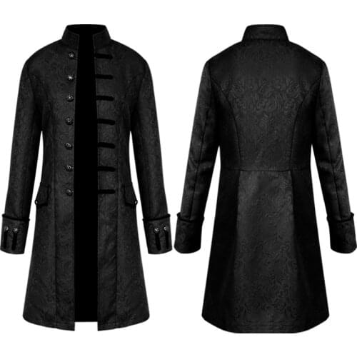 Adult Men Medieval Larp Viking Costume Leopold Gambeson Jacquard Turtleneck Jacket Battle Hero Outfit Winter Jacquard Long Coat