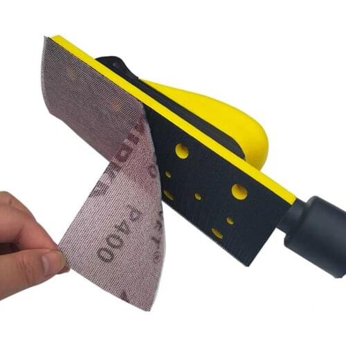 Wilin 70x198mm Vacuum Hand Sanding Block Dust-free Multi Hole Hook and Loop Backing Pad Sheet Metal Polishing