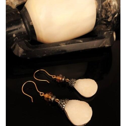 Dr Stone Natural Stone Women 'S Quartz and Crystal Stone Earrings NRS886 439799728