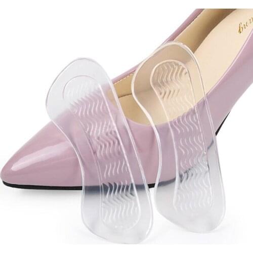1 Pair Women Strip Heel Stick Foot Care Insoles Inserts Silicone Gel Pads For Shoes Liner For Feet Protector