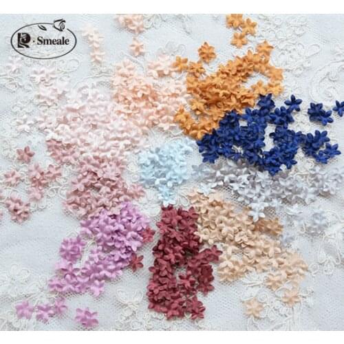 200PCS White Pink DIY Handmade 3D Flower Wedding Dress Ingredients Pyrographic Eugen Yarn Headwear Materials