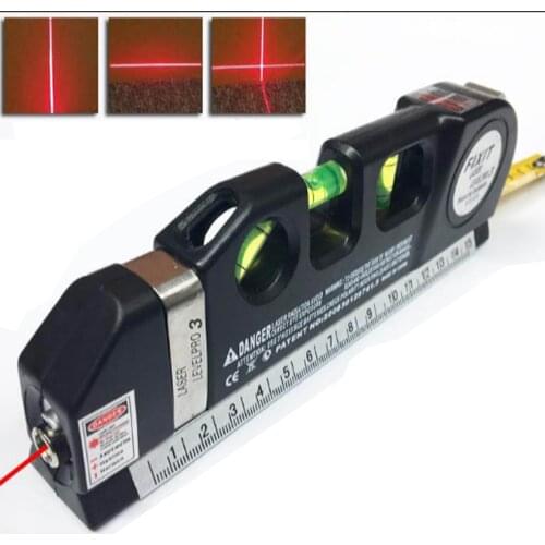4 in1 Multipurpose Measuring Instrument Laser Spirit Level with Metric Rulers and Measure Tape Laser Leveling Device
