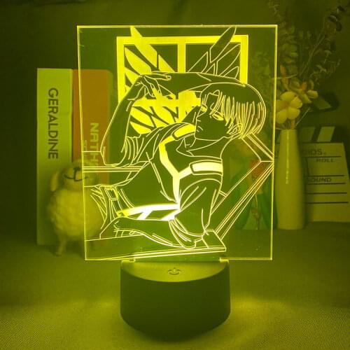 Acrylic 3d Lamp Levi Anime Attack on Titan Figurine for Home Room Decor Light Child Gift Captain Levi Ackerman LED Night Light