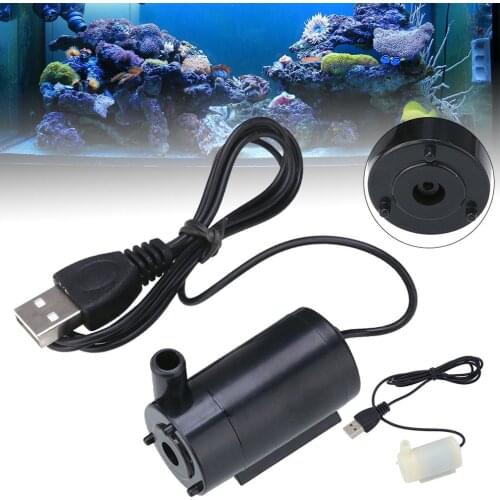 DC Silent Water Pump 1 Meter Black Cable Micro Brushless Motor Cooling Lift 350cm USB Submersible Fountain Aquarium Circulating