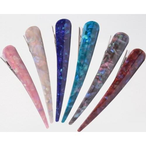 New Re Large Bright Colorful Barrette Horn Hair Clip Acrylic Long Stick Hairpins Shower Makeup Ponytail Holder Hair Claws Clamp