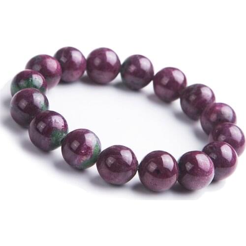 Drop Shipping Natural Green Red Zoisite Gem Stone Fashion Stretch Charm Round Crystal Bead Bracelets For Women Men