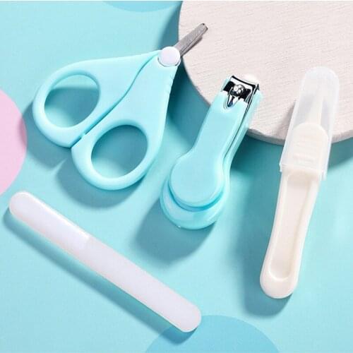 4 Pcs Baby Nail Care Scissors Gorgeous Sets Safety Nail Cutter Baby Nail Scissors Suit Newborn Baby Cleaning Toils Nail Care