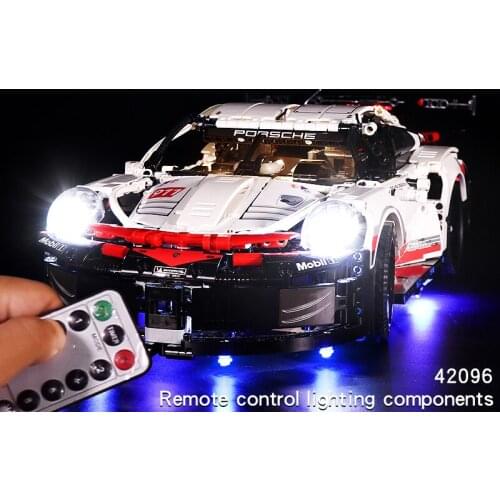 Remote Control Led Light for 42096 Series White Super Racing Car Set Building Blocks (Only LED Light, No Block Kit)