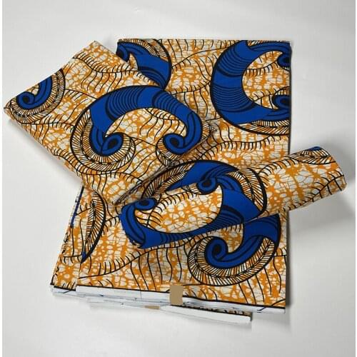 Hot Sale Yellow Guaranteed Veritable 100% Cotton Wax African Ankara Real Wax Ghana Wax 6Yards N1128-32