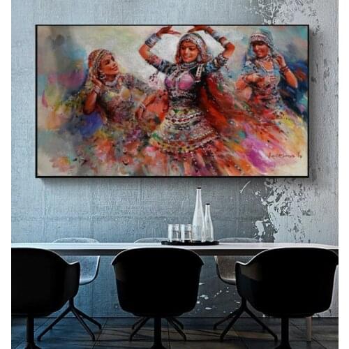 Fulk Dancer By Hand Painted Impression World Art Figure Oil Painting On Shown in Dubai On Canvas For Wall Decoration