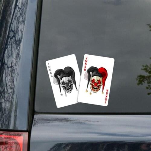 Cartoon Playing Cards Halloween Joker Clown Circus Playing Cards Creepy Daisy Flower Decal Scratch PVC Motorcycle Car Sticker