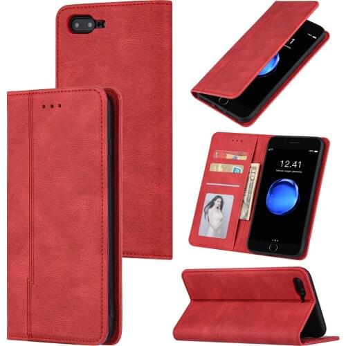 Leather Case For iPhone 7 iPhone 7 8 Plus Case Leather Matte Leather Edge Wallet Flip Cover Case For iPhone SE 2020 Leather Case