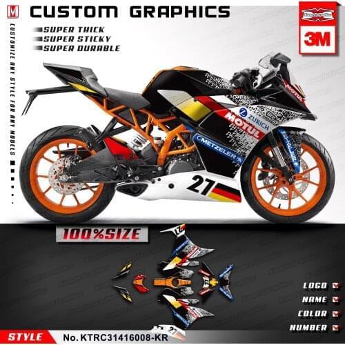 KUNGFU GRAPHICS Motorcycle Dekor Kit Personalised Sticker Vinyl Wraps Racing Decal for RC 125 200 RC125 RC200 2014 2015 2016