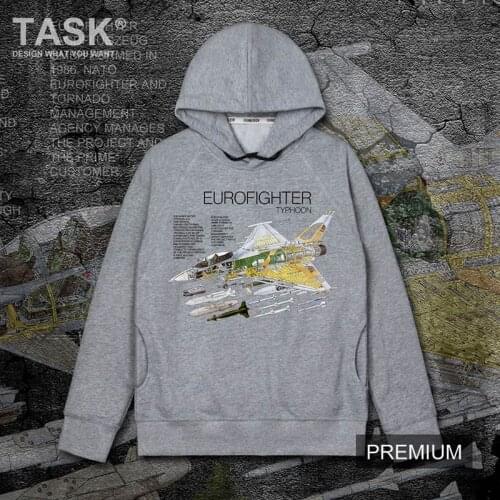 Men Hoodies Europe Typhoon fighter weapon Cotton Casual Pullover Sweatshirt Male Fleece Hooded Streetwear long sleeve Tracksuit