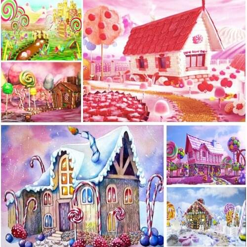 Fairy Tale Candy House 5D Diy Full Square and Round Diamond Painting Embroidery Cross Stitch Kit Wall Art Home Kid Room Decor