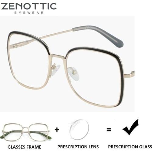 ZENOTTIC Fashion Prescription Glasses Women Ultralight Myopia Optical Eyeglasses Male Business Photochromic Blue Light Glasses