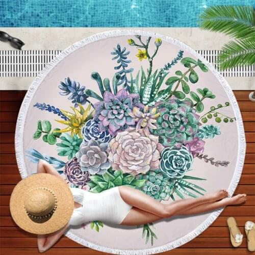 Cartoon Succulent Plants Print Towel Microfiber Beach Towel Adults Kids Summer Sport Swimming Yoga Shawl Wrap Blanket Bath Towel