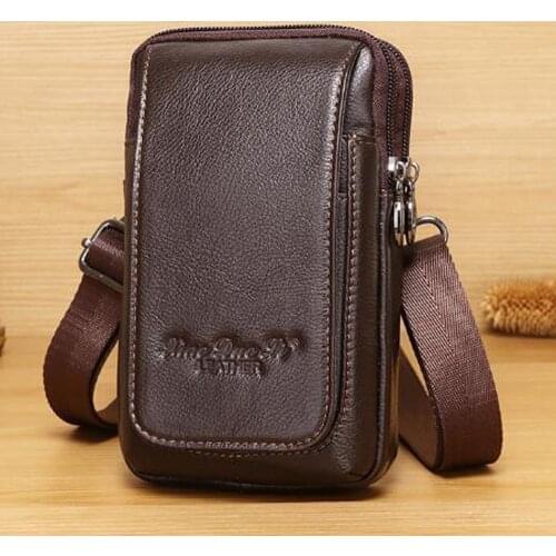 Vintage Leather Fanny Pack for Men Phone Hip Bum Belt Pouch Waist Bag Travel small Shoulder Crossbody Pack Satchel Bags