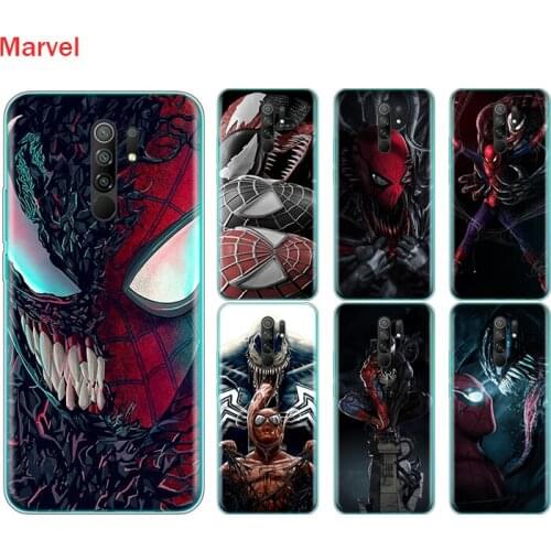 Silicone Cover Spiderman And Venom For Xiaomi Redmi Note 10 10S 9 9S Pro Max 9T 8T 8 7 6 5 Pro 5A Phone Case
