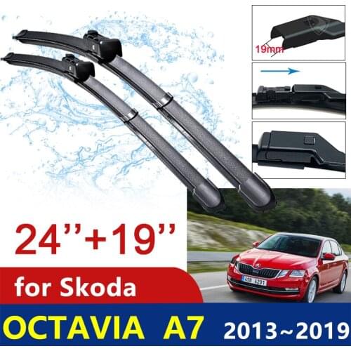 For Skoda Octavia A7 3 MK3 5E 2013~2019 Front Windscreen Windshield Wipers Car Accessories Car Wiper Blades 2014 2015 2016 2017
