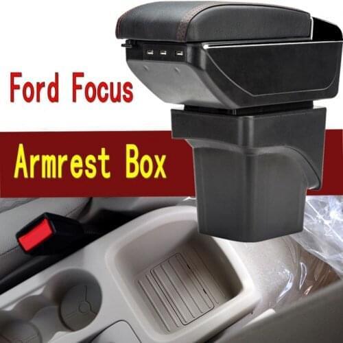 Center Centre Console Storage Box For Ford Focus 2 Mk2 2005-2011 Armrest Arm Rest Rotatable