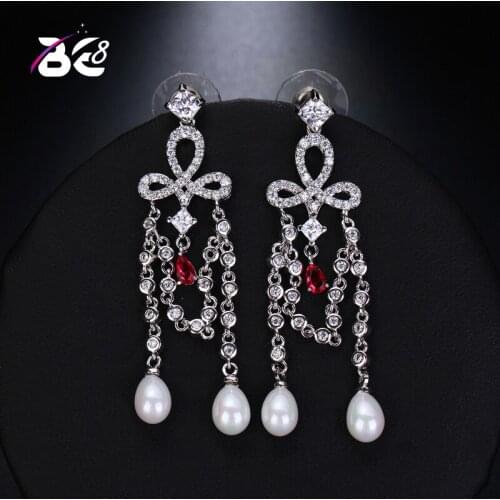Be 8 2018 Popular Women Crystal Fashion Drop Earrings Charm Peals Earring Online Hot Sale for Women Party Jewelry Gift E530
