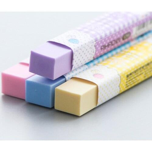 2PCS Kawaii Cartoon Pencil Erasers Creative Stationery Supplies Office School Kids Prize Writing Drawing Student Gift