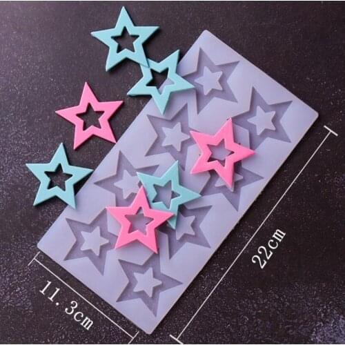 3D Star Shape Cake Decoration Tool Five-pointed Star Love Insert Chocolate Silicone Mold Star Round Honeycomb Shape Fondant