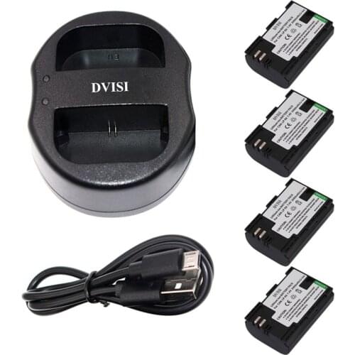 4Pcs 7.4V 2.0Ah Recharger Camera Battery with USB Dual Charger for Canon 70D 5DII 5D2 5D3 7D 6D 60D Digital Camera