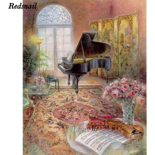 DIY Diamond Embroidery Piano and violin Diamond Painting Still life 3d picture of rhinestone by numbers mosaic gift EE757
