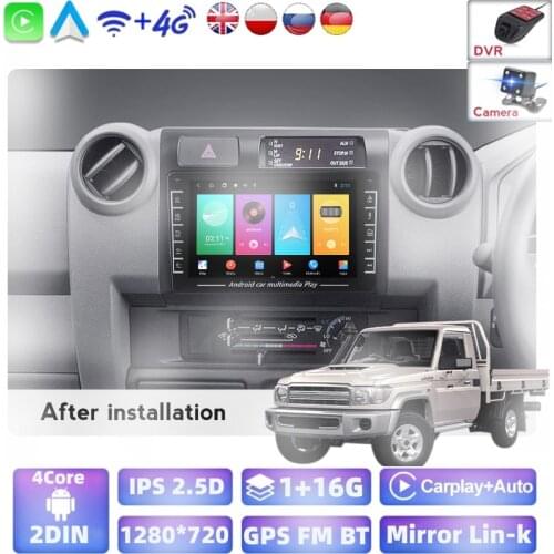 Android Head Unit Car Radio Multimedia Video Player Navigation GPS For Toyota Land Cruiser LC 70 Series 2007 - 2020 No Dvd 2 Din
